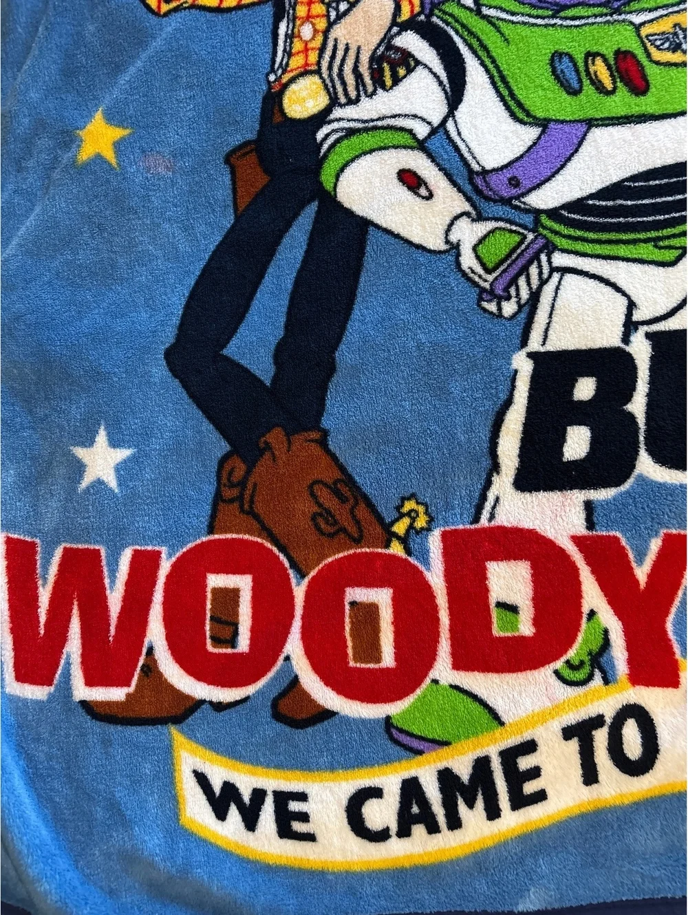 Vintage Toy Story Toddler Blanket Buzz Woody We Came To Play ZHNGJG-JGSU Flawed